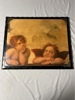 Vintage Cherub Angel Wall Art Plaque Printed in USA